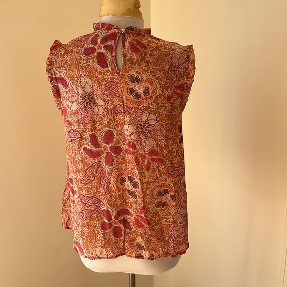 New! Nanette Lepore medium sierra print ruffled ruched top. - Picture 3 of 8